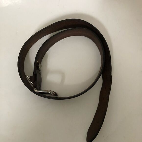 Fossil brown leather belt with square buckle - Picture 6 of 8